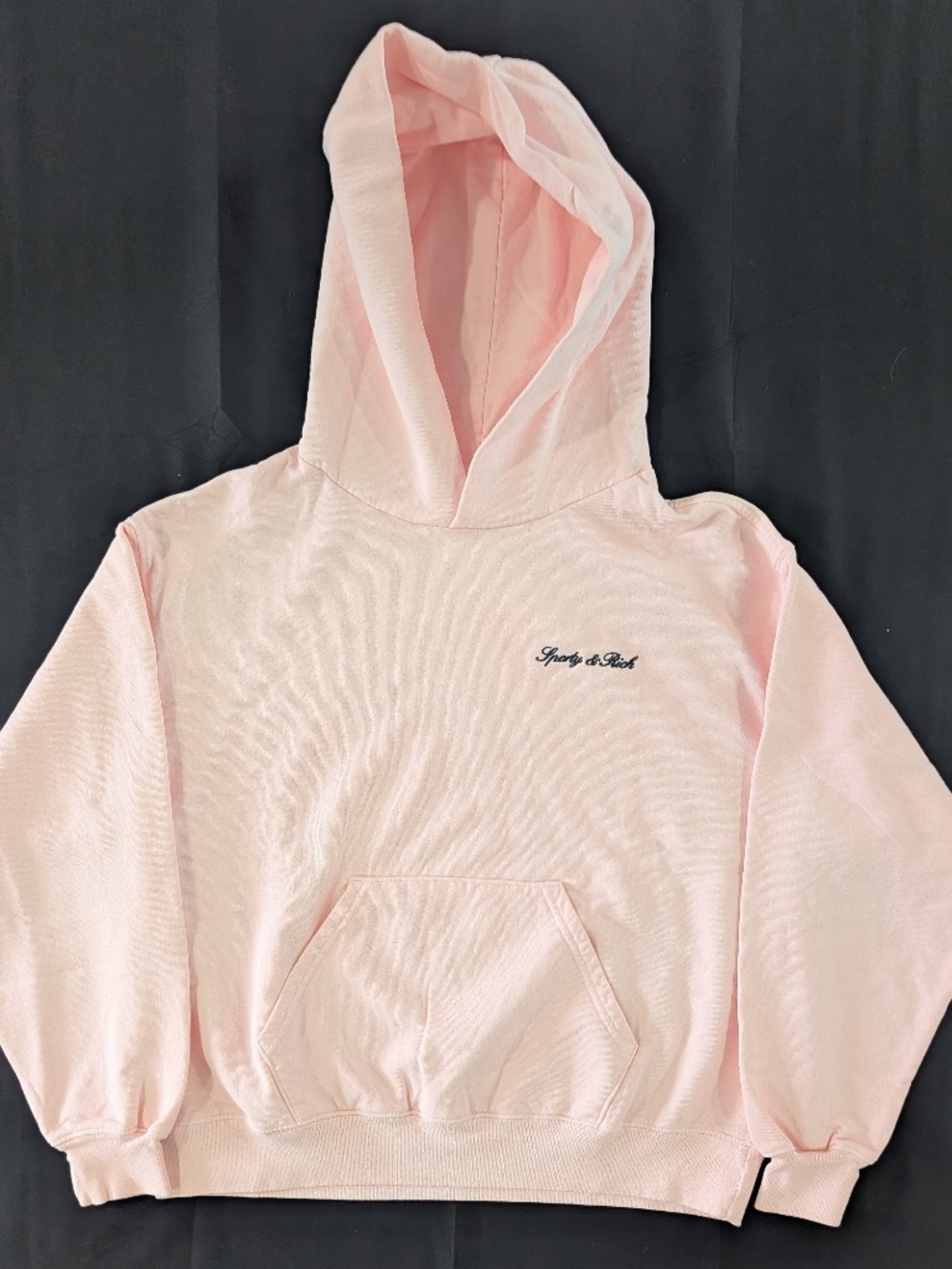 Sporty & Rich Syracuse Embroidered Hoodie Womens S Pink Dolphin USA Made